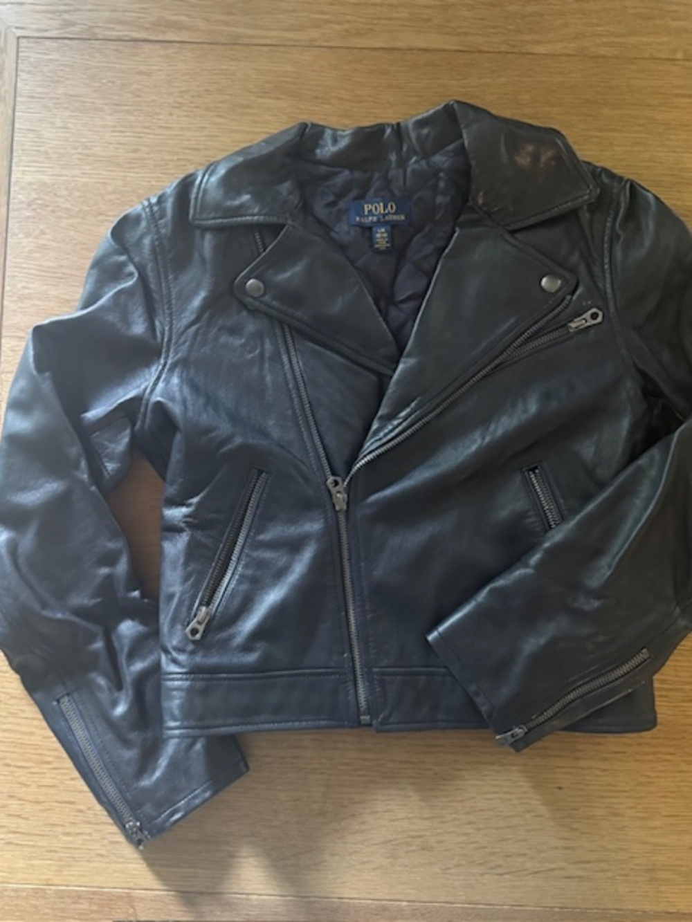 Ralph Lauren Black Leather Jacket. Girl. Size L (13/14) - Picture 8 of 8